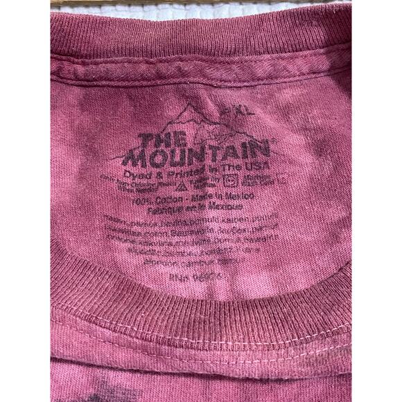 Vintage Native American Female Face The Mountain Tie Dye T Shirt X-Large Red - Picture 8 of 9